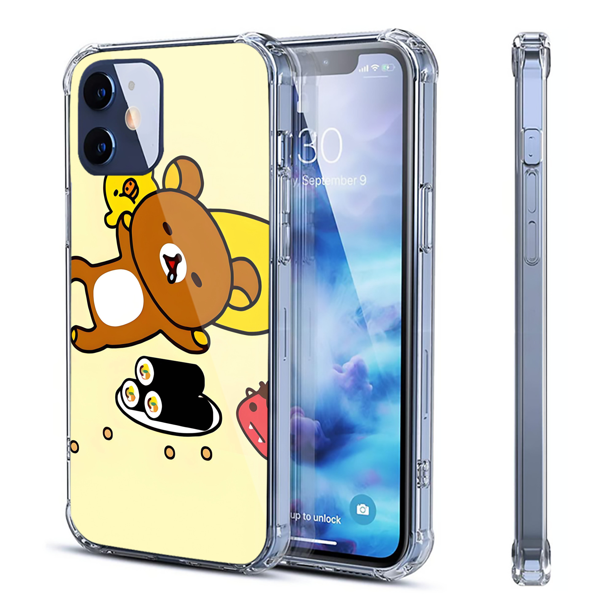 （画像用） リラックマ リラックマ キイロイトリ Rilakkuma Korilakkuma Kiiroitori 【iPhone 12シリーズ対応】透明スマホケース（クリアソフトケース）